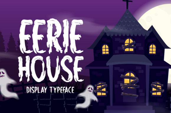 Eerie House: A Dark Display Font for Halloween Branding Projects