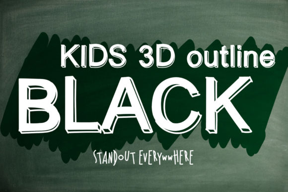 Kids 3D Outline Black: A Modern Display Font for Makers