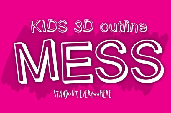 Kids 3D Outline Mess Font for Memorable Brand Visuals