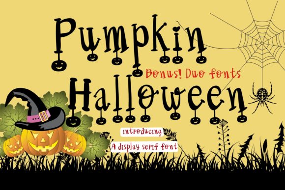 Pumpkin Halloween: A Versatile Duo Font for Display Branding