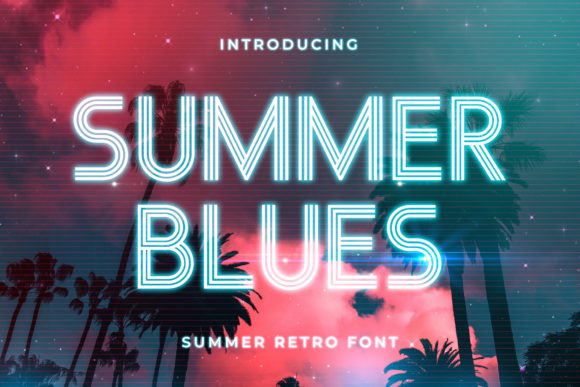 Summer Blues Display Font for Retro Business Branding
