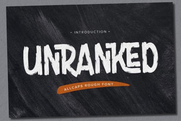 Unranked Font: A Rough Textured Display Typeface for Craft & Branding